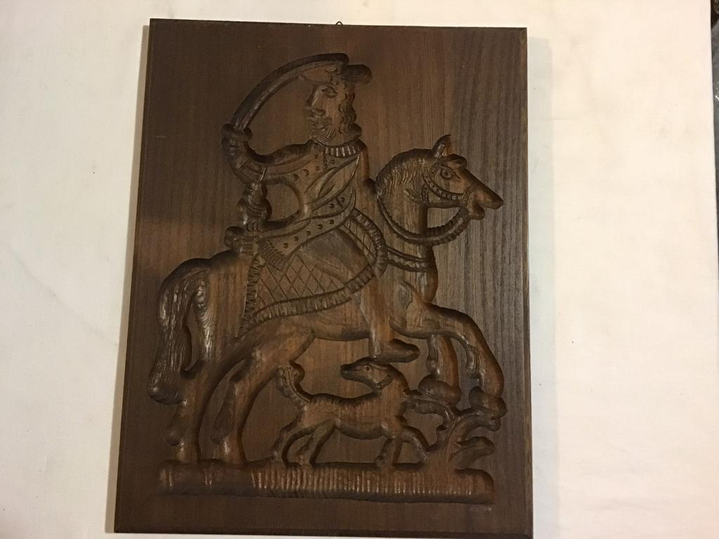 Houtsnijwerk ridder te paard, Ophalen of Verzenden