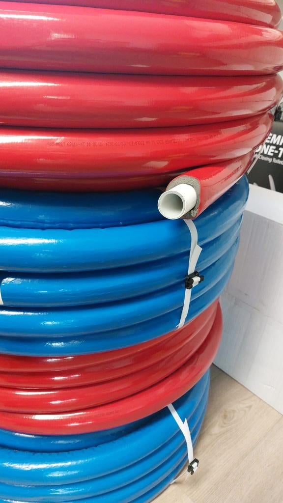 Meerlagenbuis 32 x 3 10 mm isolatie 25 mtr €125,-/warmtepomp