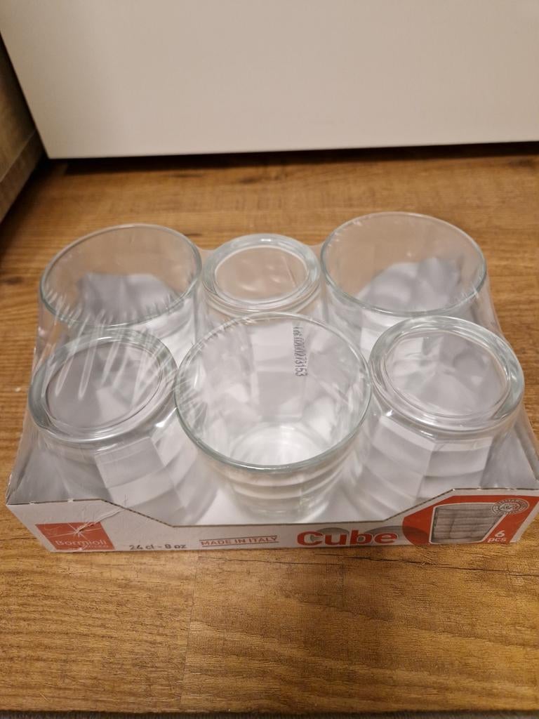 Bormioli Rocco Cube Glazen - Set van 6, Ophalen, Nieuw, Overige merken, Glas