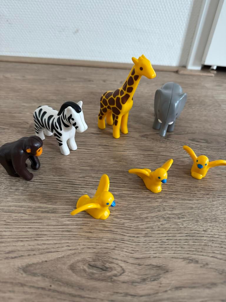 7 Playmobil Dieren: Olifant, Giraffe, Zebra, Gorilla, Vogels, Ophalen, Gebruikt, Los playmobil