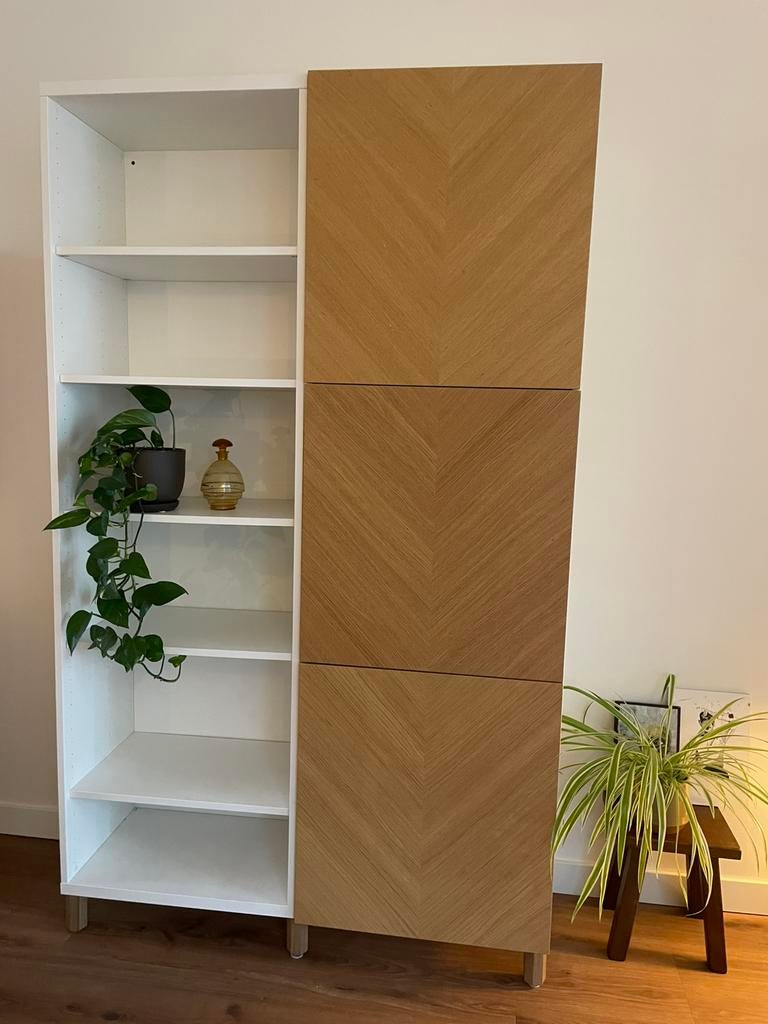 Besta Kast Ikea eikenhout deurtjes, Ophalen, Gebruikt, Eikenhout, 50 tot 100 cm