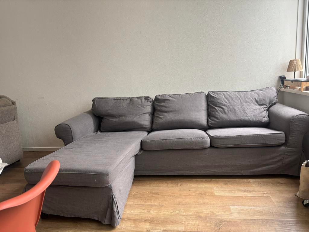 Ikea Ektorp 3-zits hoekbank met uitschuifbare hoek, Huis en Inrichting, Banken | Complete zithoeken, Gebruikt, Stof, Ophalen
