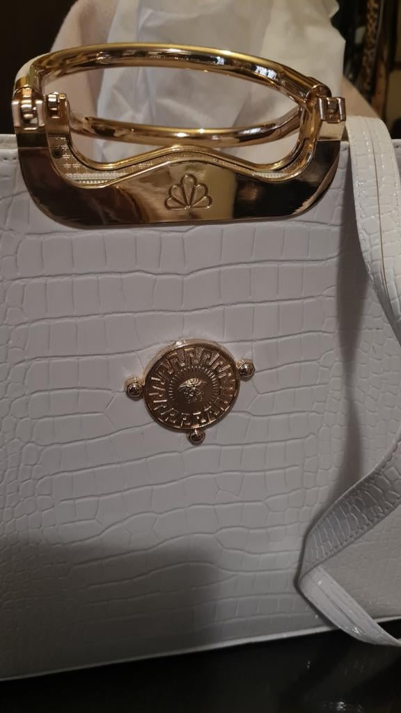 Versace tas, Ophalen of Verzenden, Wit, Goud, Dame