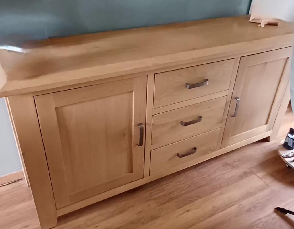 Licht eiken dressoir, Ophalen of Verzenden, 25 tot 50 cm, 200 cm of meer