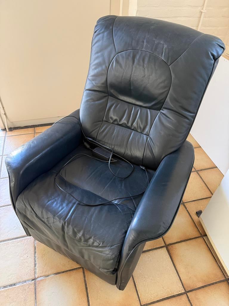 Ledere Fauteuil tekoop, Ophalen, Gebruikt, 50 tot 75 cm, Leer