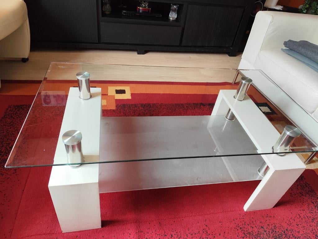 Salontafel tafel salon, Ophalen, 100 tot 150 cm, Glas, 50 tot 100 cm