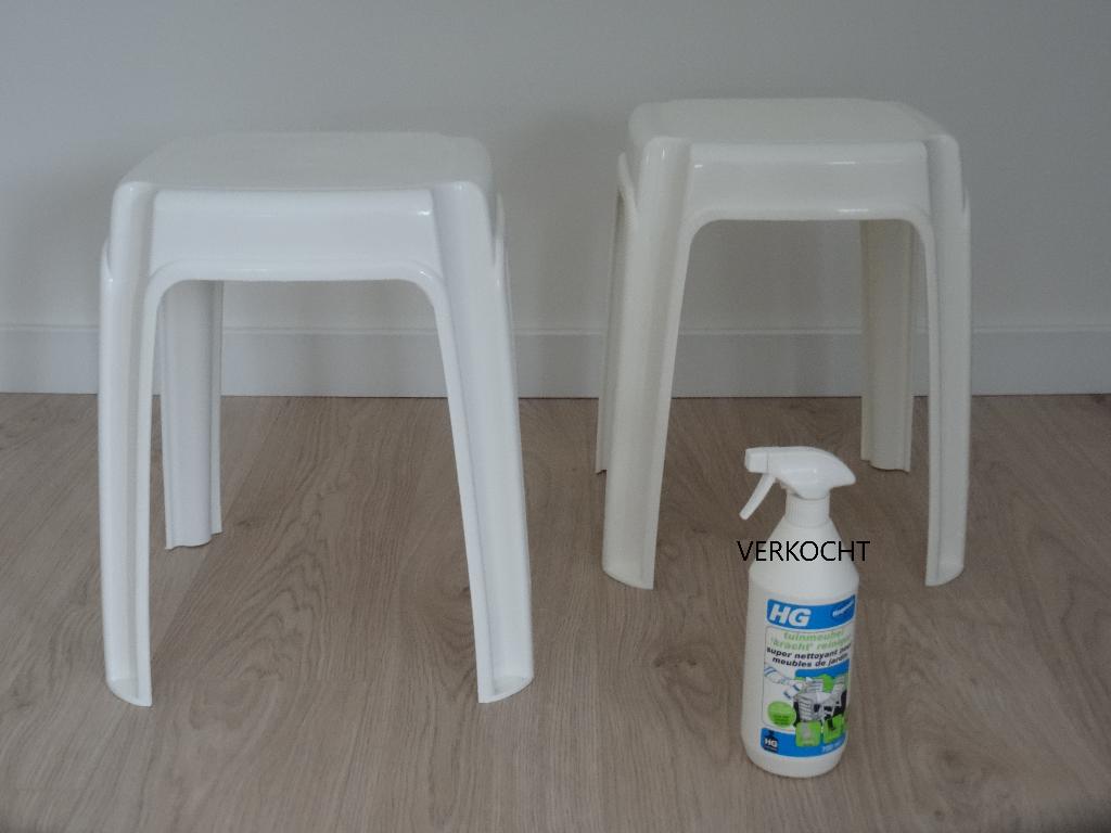 2 witte kunststof krukjes, stapelbaar, nieuw, Ophalen, Nieuw