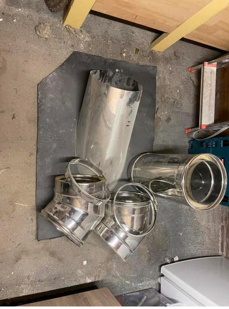 Trefwoorden kachelpijp openhaard Schoorsteen, Ophalen, Nieuw