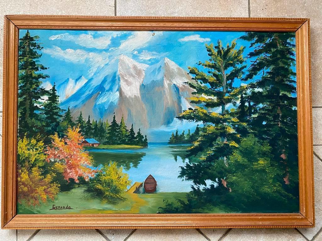 2 Indische olieverf schilderijen gesigneerd door Gerarda, Antiek en Kunst, Ophalen of Verzenden