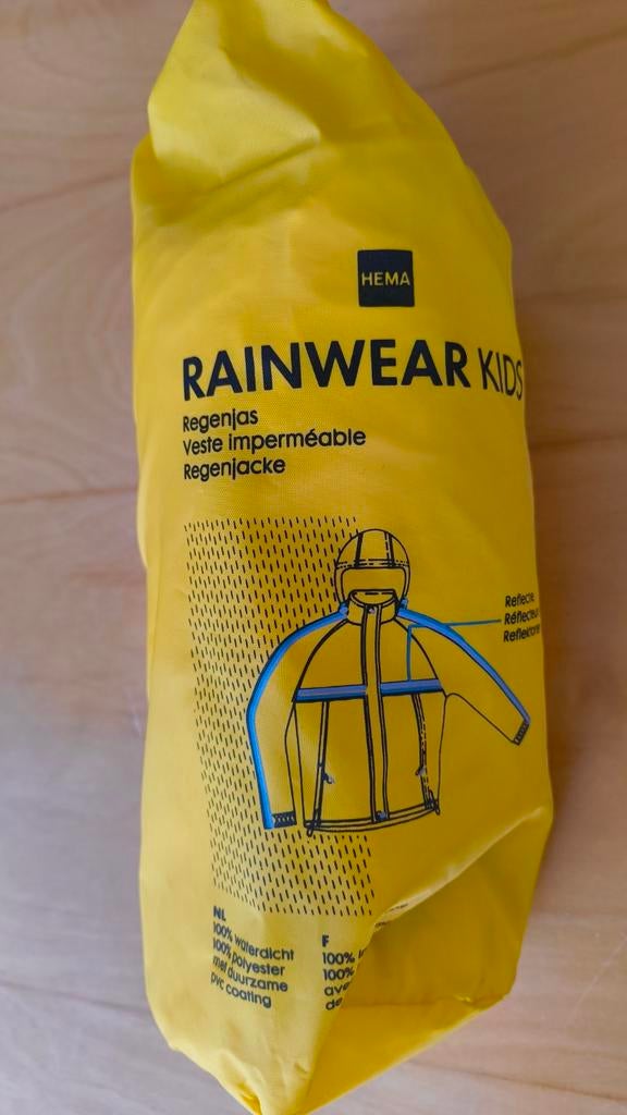 Hema regenjas geel maat 98/104, Kinderen en Baby's, Kinderkleding | Maat 92, Ophalen, Zo goed als nieuw, Jongen of Meisje, Jas