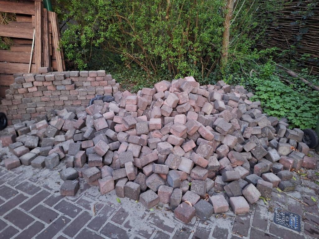 Gratis stenen voor 16m2 (10x10cm), Tuin en Terras, Grind, Keien en Split, Ophalen