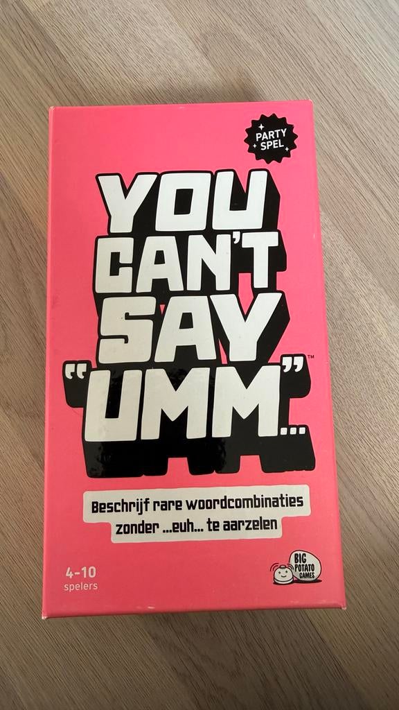 You Can't Say "Umm" partyspel, Drie of vier spelers, Verzenden, Zo goed als nieuw