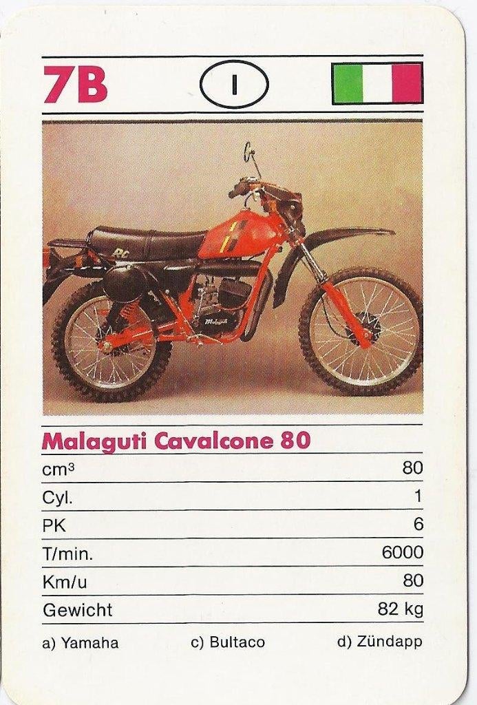 F271 motorkaartje 7b malaguti cavalcone 80, Ophalen of Verzenden, Zo goed als nieuw, Motoren