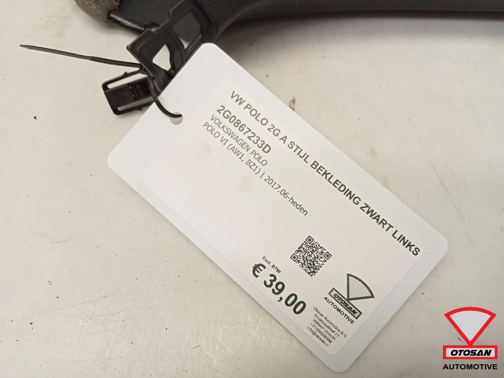 VW Polo 2G A Stijl Bekleding Zwart Hemel Links 2G0867233D, Gebruikt, Volkswagen, Volkswagen AG, Berliner Ring 2
38440  Wolfsburg, DE