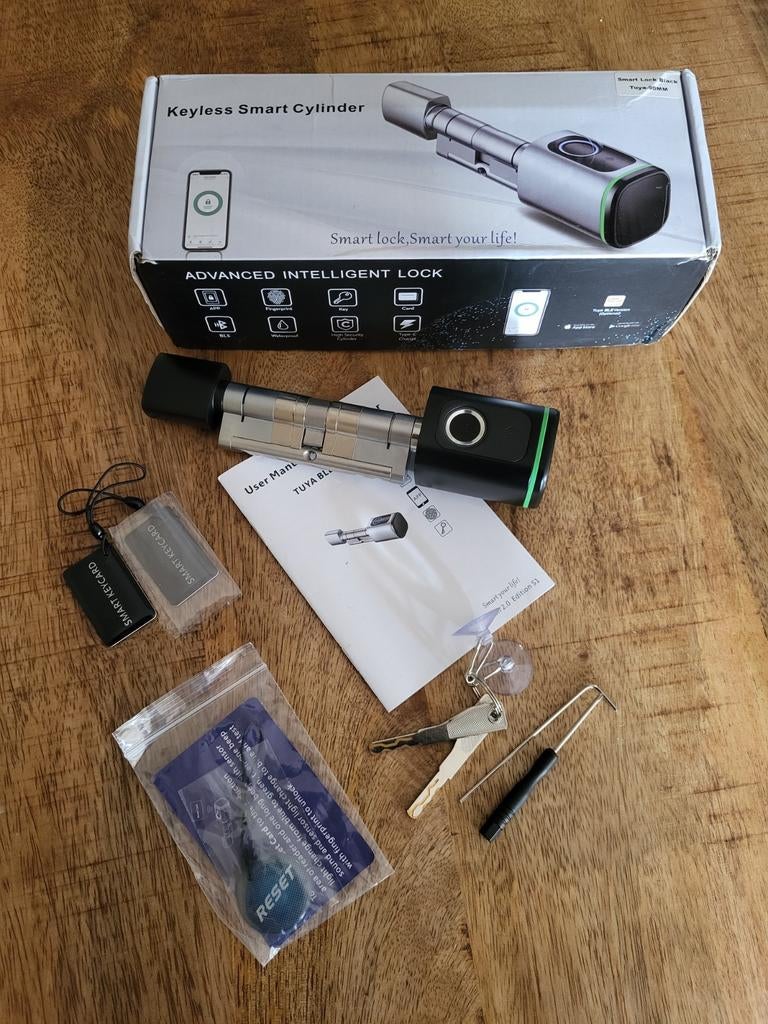 Smart Lock Cilinder - Telefoon & Kaart Toegang, Doe-het-zelf en Verbouw, Hang- en Sluitwerk, Ophalen of Verzenden, Nieuw, Rvs