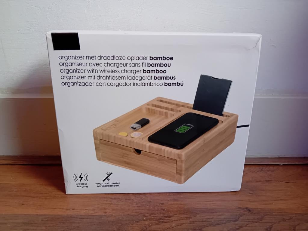 Organizer met draadloze oplader BAMBOE, Ophalen of Verzenden, Nieuw