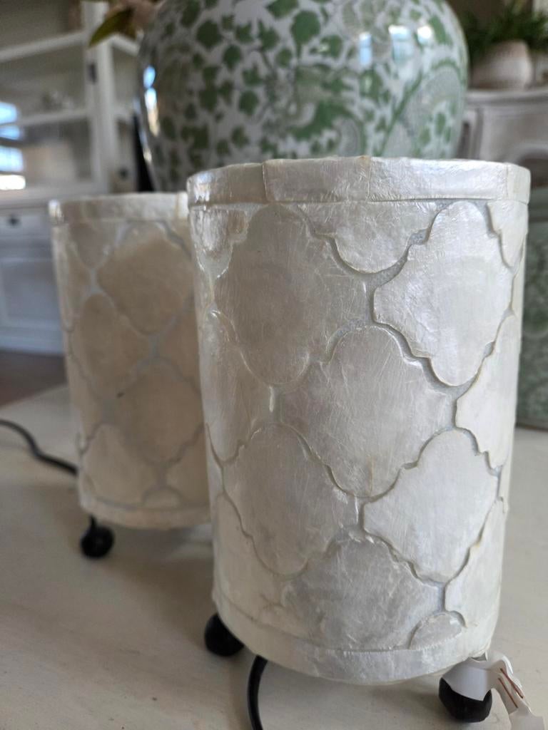 Capiz schelpen lampen bali India tafel lamp, Huis en Inrichting, Lampen | Tafellampen, Ophalen of Verzenden, Nieuw