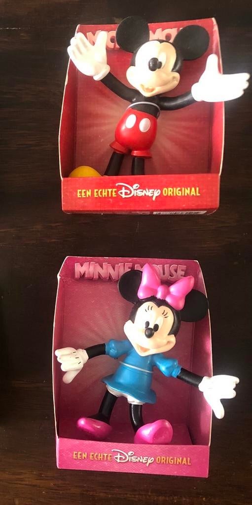 Nieuwe Disney buigpoppetjes Minnie en Mickey, Ophalen of Verzenden, Mickey Mouse, Nieuw, Beeldje of Figuurtje