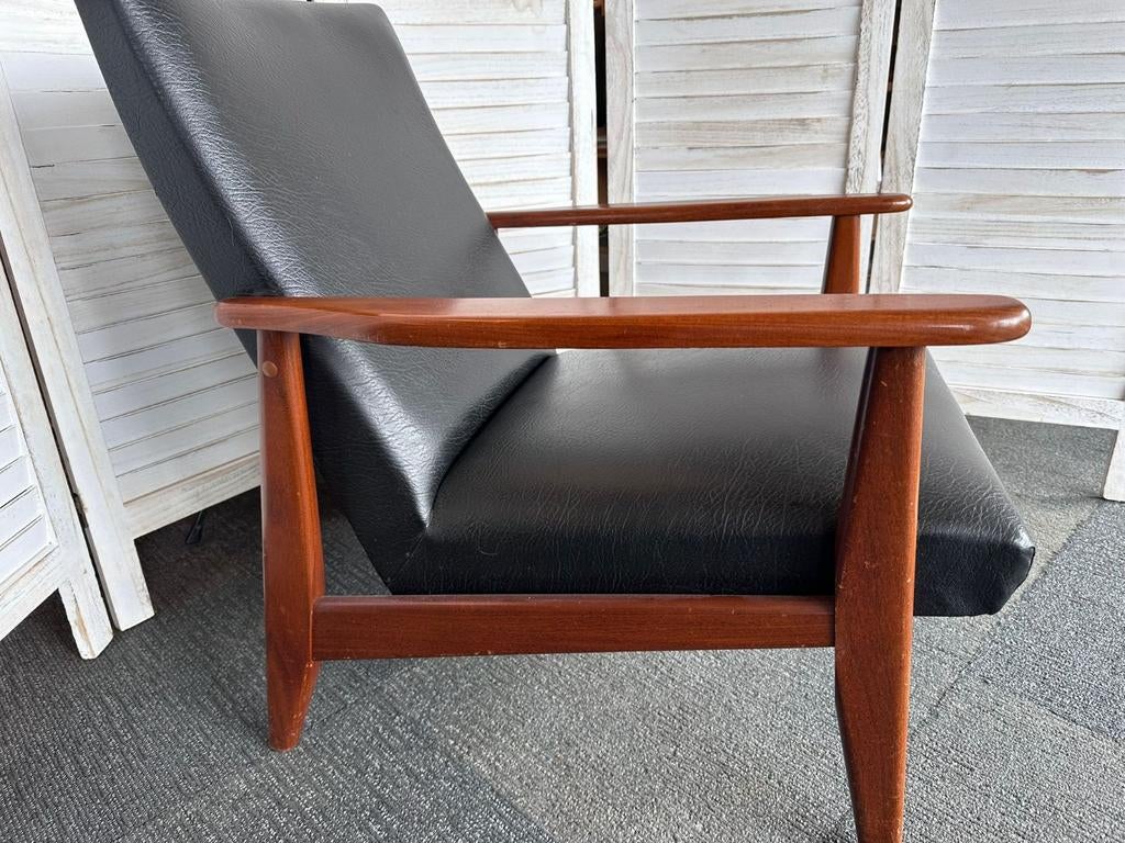 Vintage Scandinavische teakhouten fauteuil jaren 60, Ophalen, Gebruikt, Vintage Scandinavisch jaren 60, Nvt