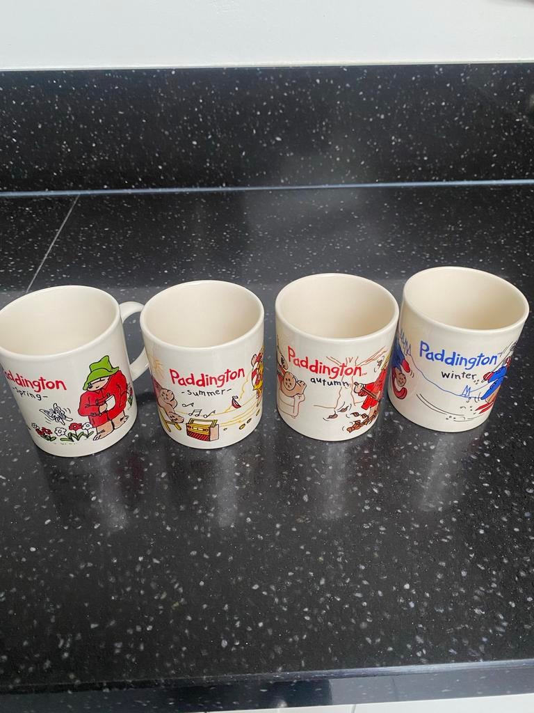Paddington mokken - set van 4, Gebruikt, Keramiek, Ophalen of Verzenden, Overige stijlen
