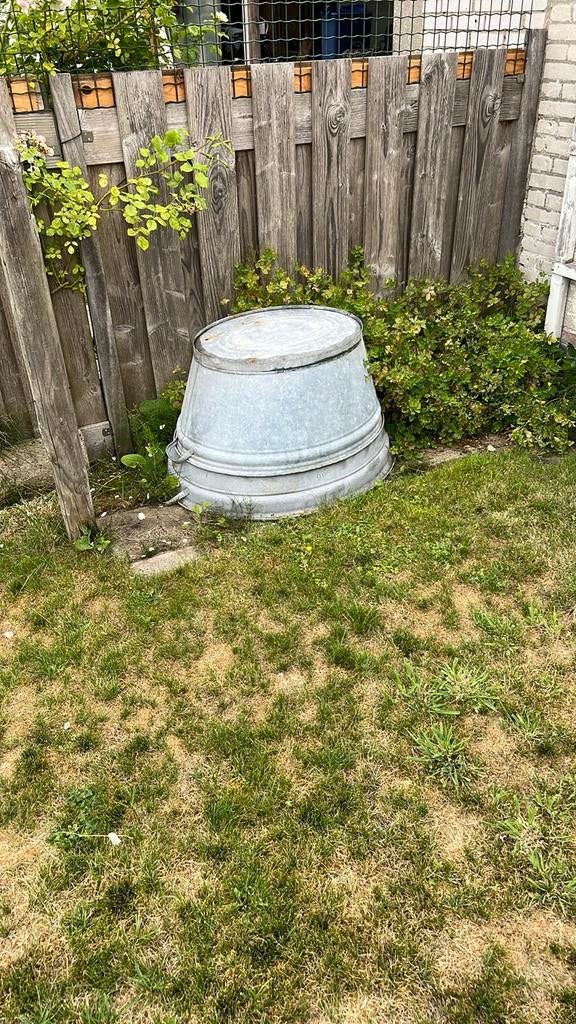 Vintage Zinken Wastobbe / Plantenbak per stuk, Ophalen of Verzenden