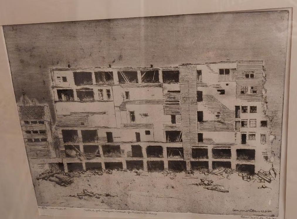Ets Moritz Ben Afbraak Den Haag, Antiek en Kunst, Kunst | Etsen en Gravures, Ophalen, Stadsgezicht, Ets, Origineel
