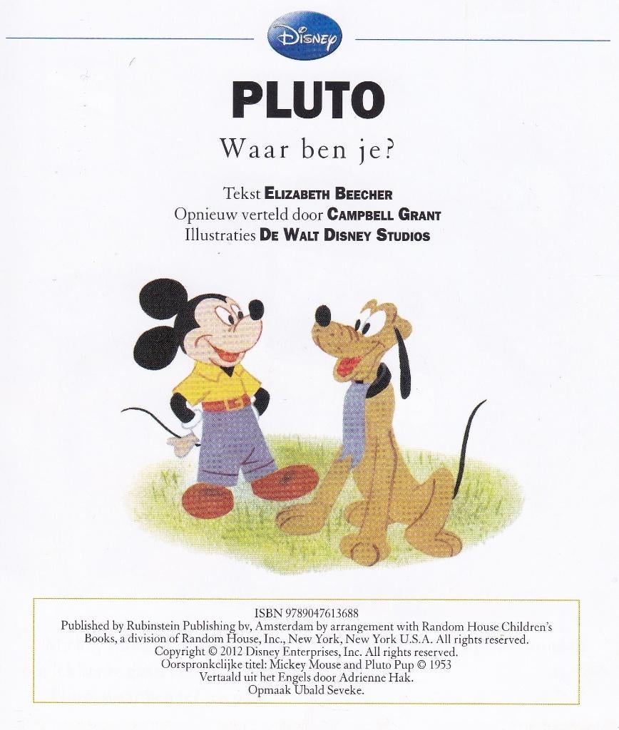 Disney - Pluto waar ben je (Gouden boekje 2012), Ophalen of Verzenden, Nieuw, Fictie algemeen