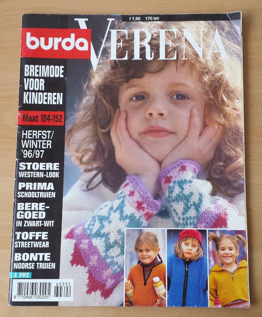 Breien -Burda/Verena -Breimode vr. Kinderen -hfst/wint 96/97, Gebruikt, Ophalen of Verzenden, Burda / Verena, Breien