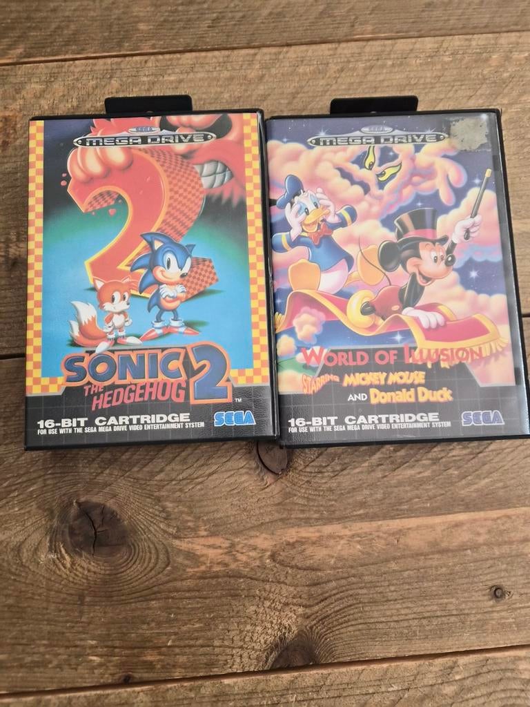 Sega Mega Drive: Sonic 2 & World of Illusion (2 games), Spelcomputers en Games, Ophalen of Verzenden