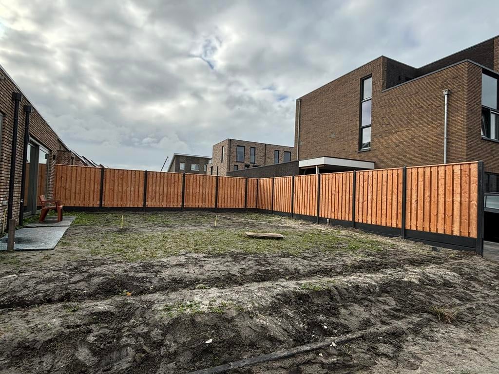 Redwood hout/beton schutting €120 p/m inclusief montage, Ophalen, 1 tot 2 meter, Minder dan 3 meter, Nieuw