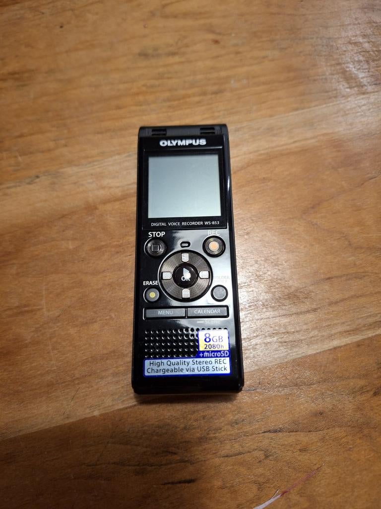 Olympus Voice Recorder WS-853 - 8GB, USB, Oplaadbaar, Ophalen of Verzenden