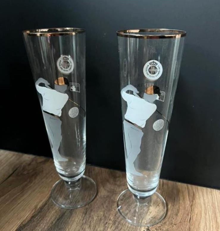 2 Warsteiner Golf design edition bierglazen, Ophalen of Verzenden, Nieuw, Bierglas