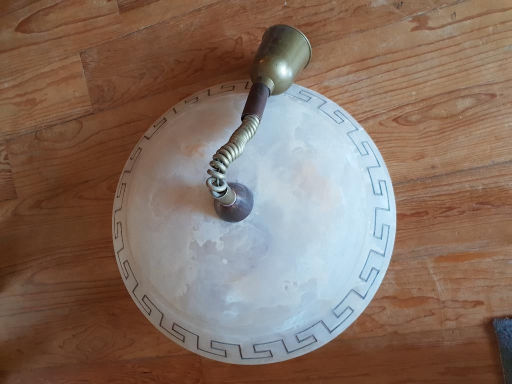 hanglamp hang lamp master light grieks roest bruin beige, Huis en Inrichting, Lampen | Hanglampen, Ophalen, Minder dan 50 cm