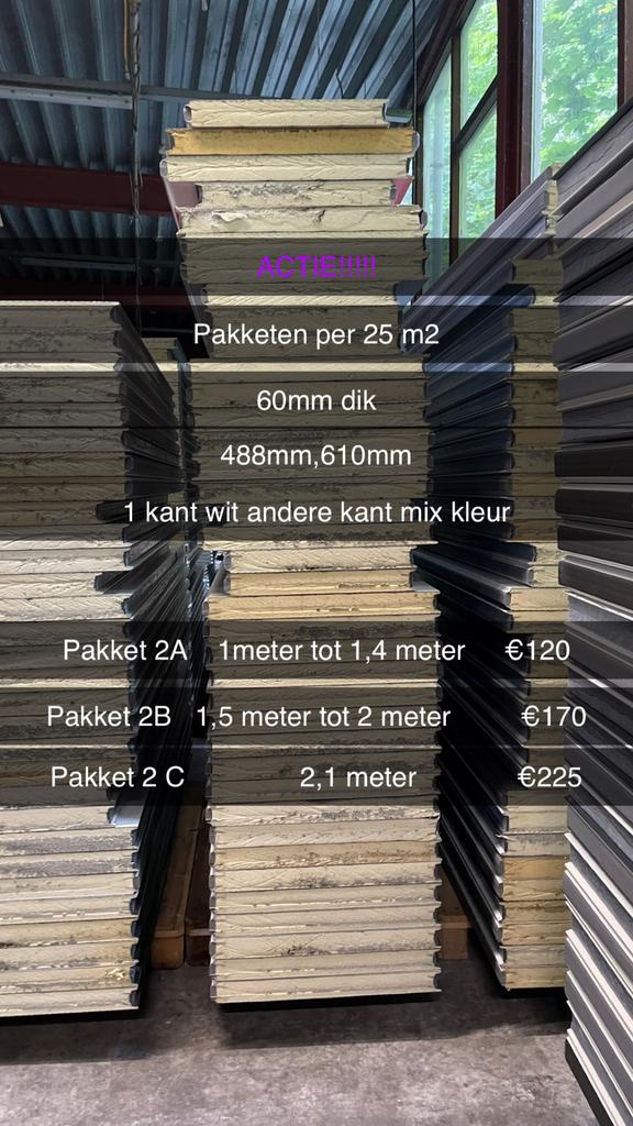 Sandwichpanelen isolatie panelen ACTIE!!!, Ophalen of Verzenden, Nieuw, Overige materialen