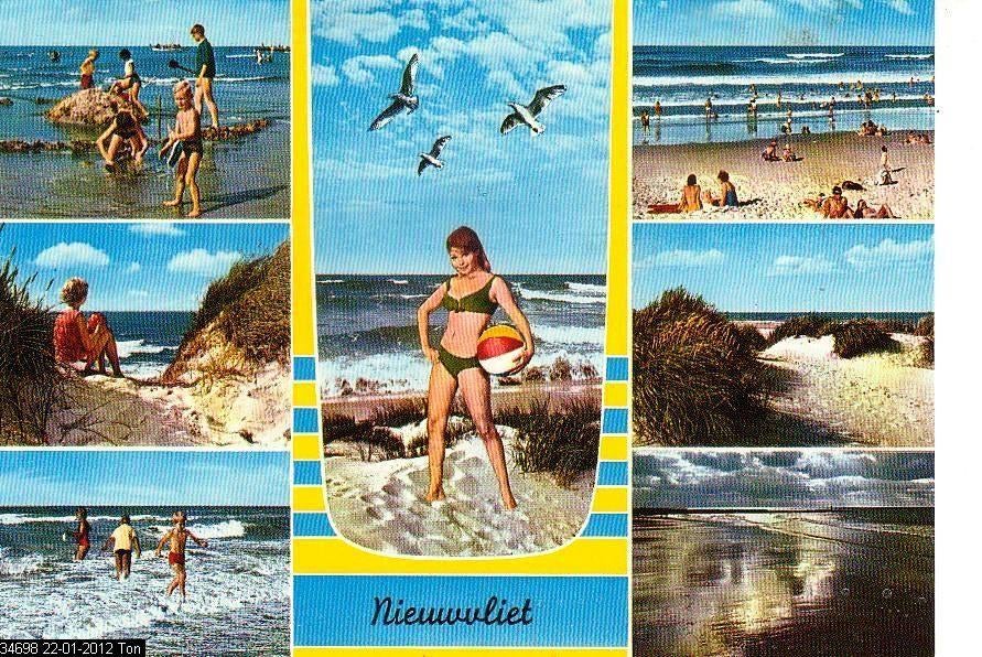 Ansichtkaart	Nieuwvliet	7-luik, Verzenden, 1960 tot 1980, Gelopen, Zeeland