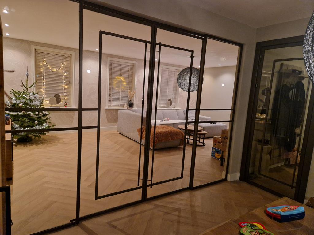 Industriële scheidingswand strak rank modern design, Ophalen, Binnendeur, Nieuw, Schuifdeur