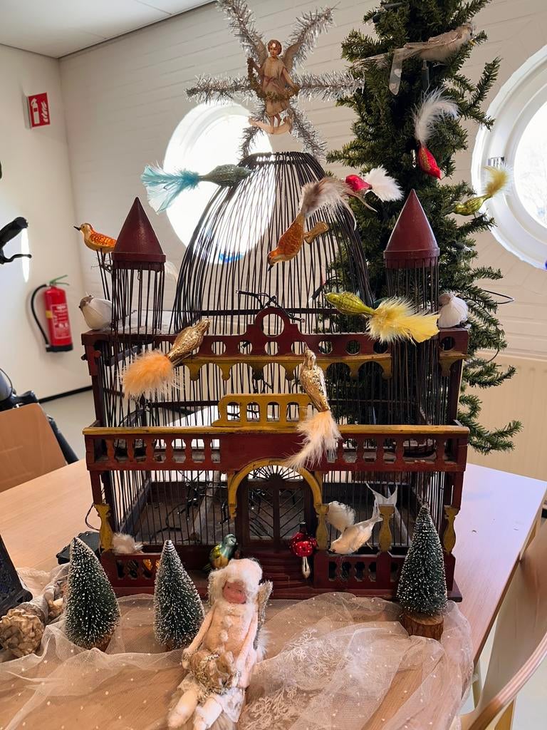 Prachtige vogelkooi, bijna een Indiaanse tempel, Antiek en Kunst, Ophalen of Verzenden