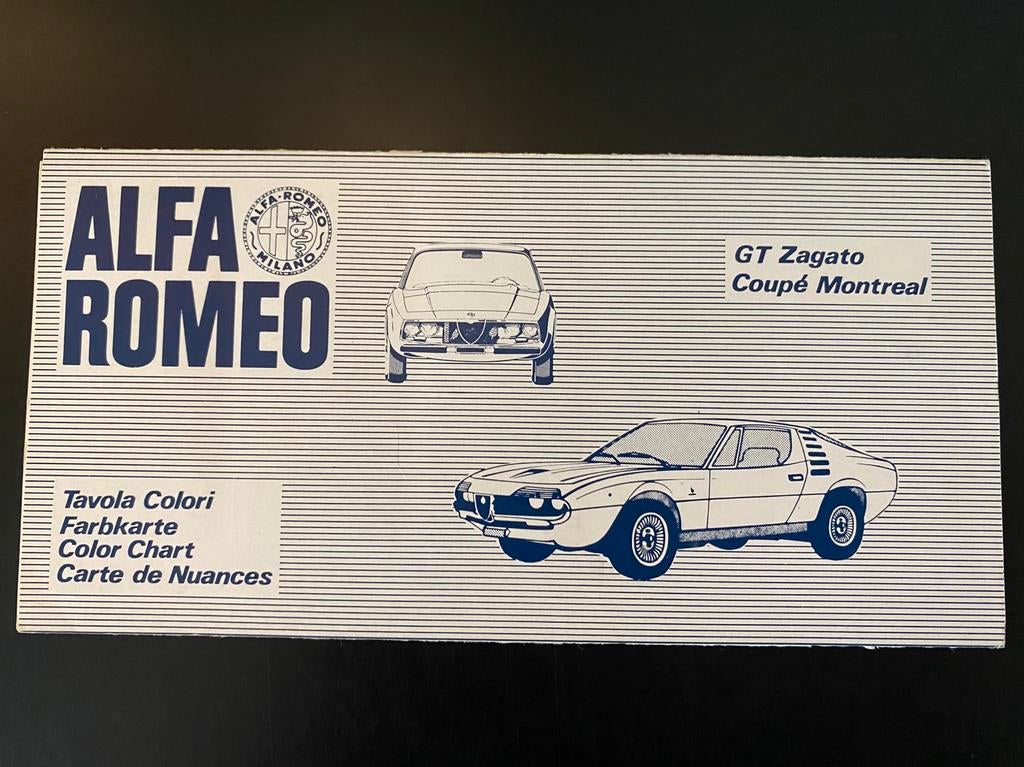 Alfa Romeo Junior Zagato / Montreal Color Chart, Ophalen of Verzenden, Zo goed als nieuw, Alfa Romeo