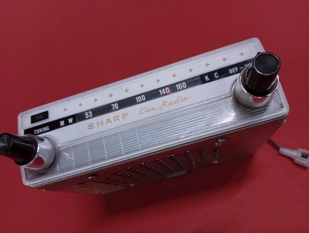 Sharp ATR 9103 auto oldtimerradio + speaker, Sharp, Gebruikt, Ophalen of Verzenden, Nb