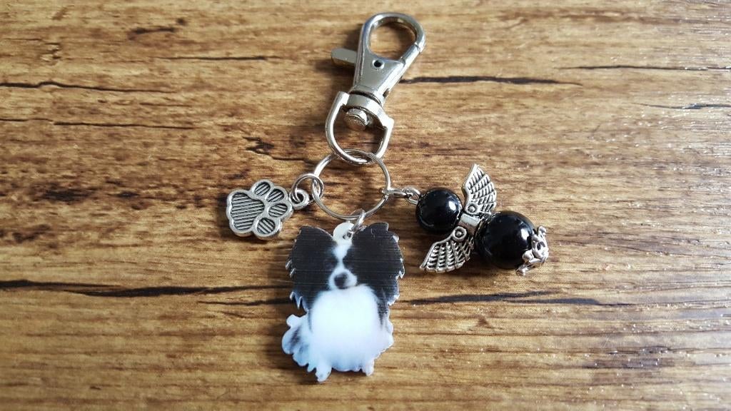 Tas/Sleutelhanger Papillon Vlinderhondje beschermengeltje, Verzenden, Nieuw, Dier of Natuur