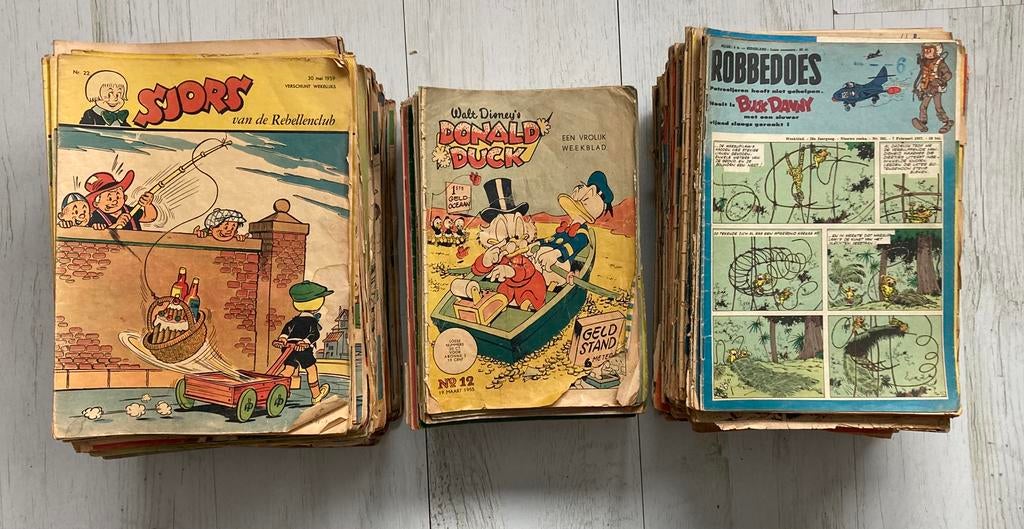 oude Donald Duck, Robbedoes, Sjors, Pep weekbladen, Boeken, Stripboeken, Meerdere stripboeken, Ophalen of Verzenden, Gelezen