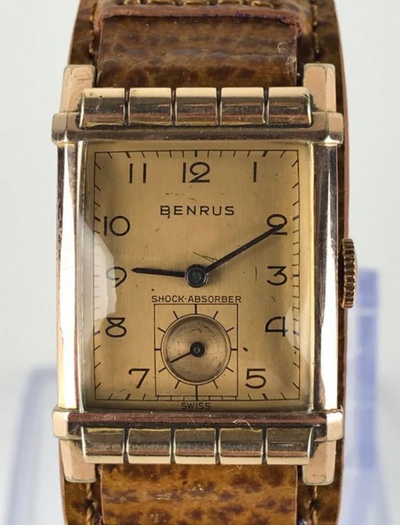 Vintage Benrus Art Deco Horloge - 1950s Unisex, Ophalen of Verzenden, Overige materialen, Polshorloge, Overige merken