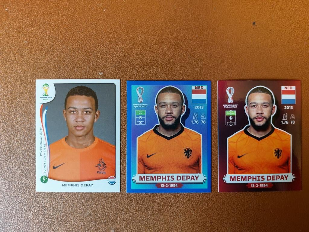 panini memphis depay 2014 en 2022 oryx, Verzamelen, Sportartikelen en Voetbal, Ophalen of Verzenden, Zo goed als nieuw, Buitenlandse clubs