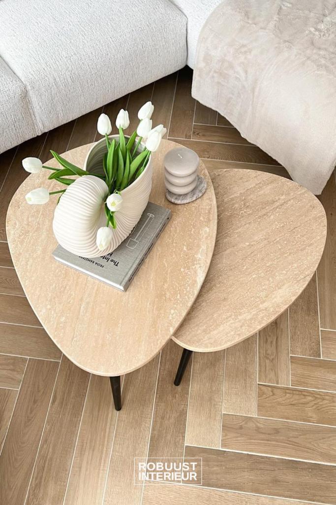 Organische travertin salontafels |  Diverse Maten