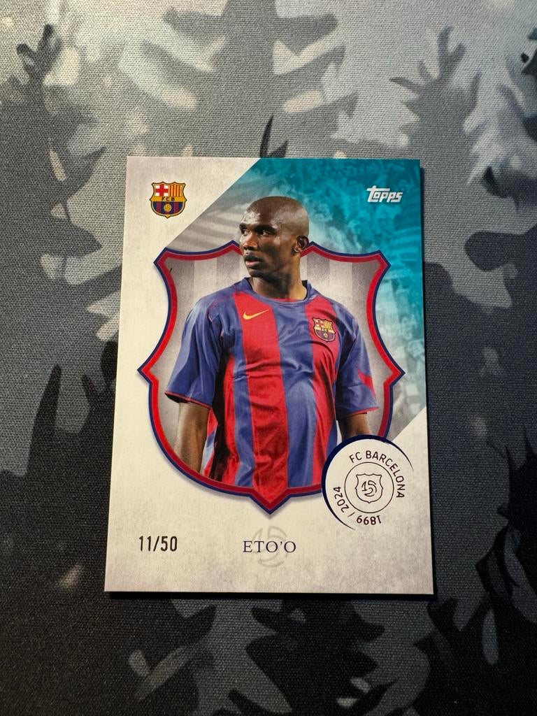 Samuel Eto'o /50 Topps Barcelona 125 jaar, Ophalen of Verzenden, Zo goed als nieuw, Buitenlandse clubs, Spelerskaart