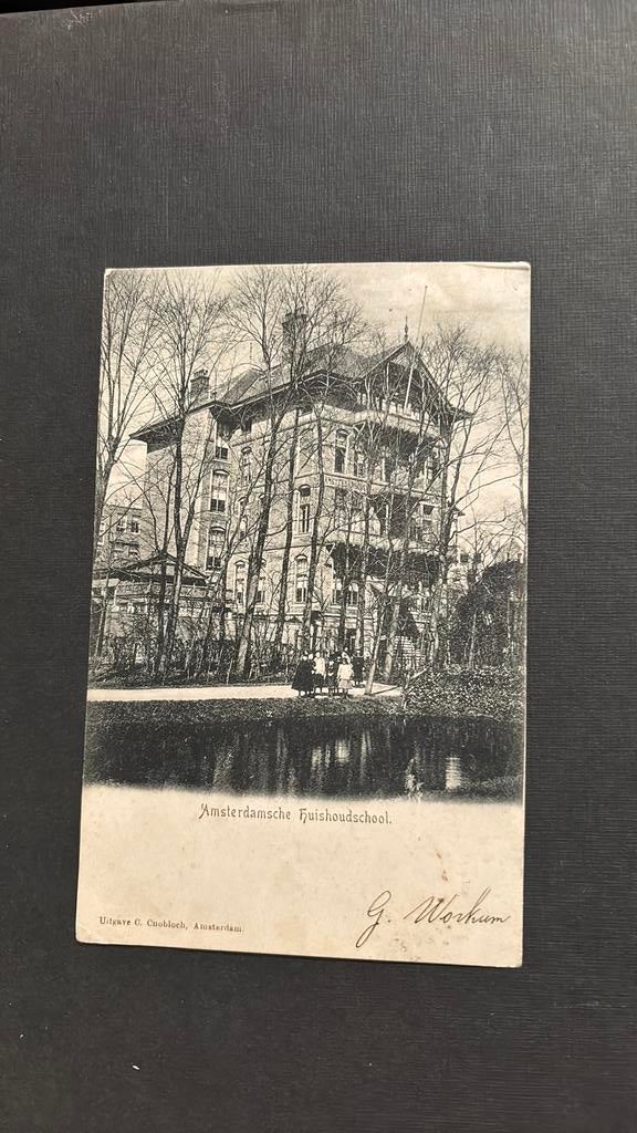 Amsterdam Huishoudschool Zandpad t/o ingang Vondelpark 1900, Ophalen of Verzenden, Voor 1920, Gelopen, Noord-Holland