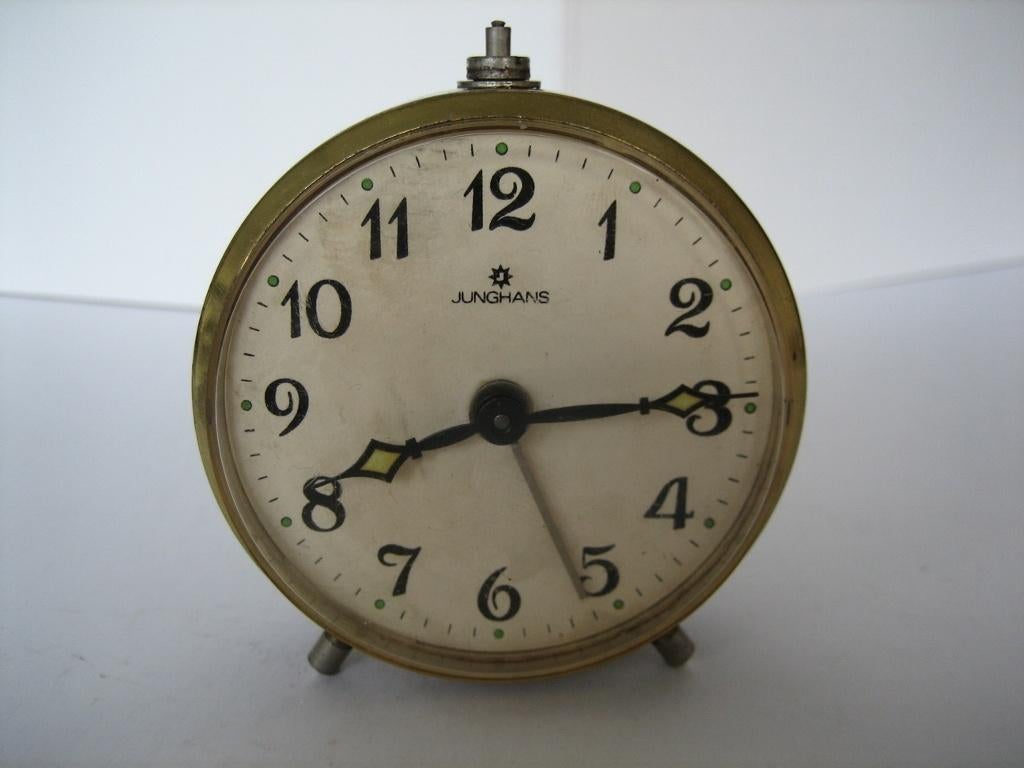 JUNGHANS small alarm clock Made in Germany, Ophalen of Verzenden, Gebruikt, Wekker of Tafelklok