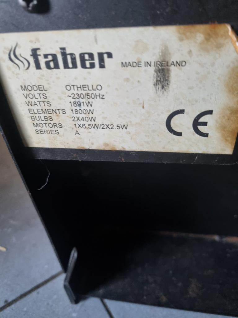 Kachel 56 Breed    95 hoog  Faber, Ophalen, Gebruikt, Vrijstaande haard, Elektrische haard