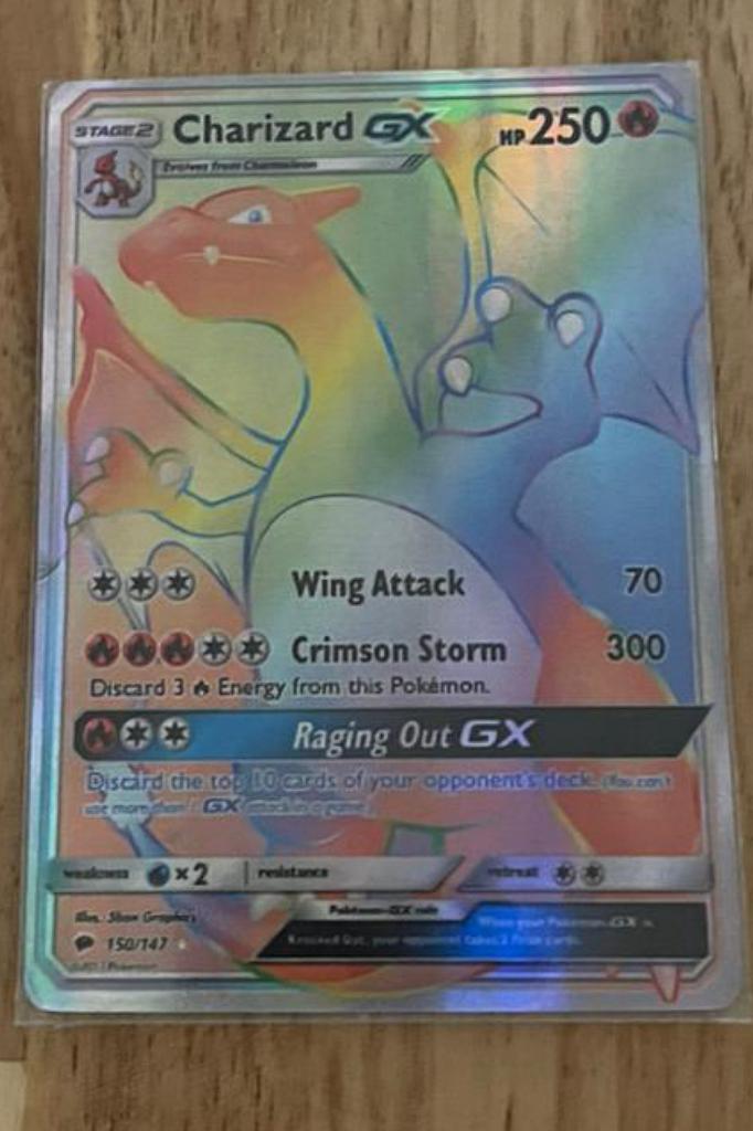 Pokemon kaart Charizard GX rainbow, Ophalen, Zo goed als nieuw