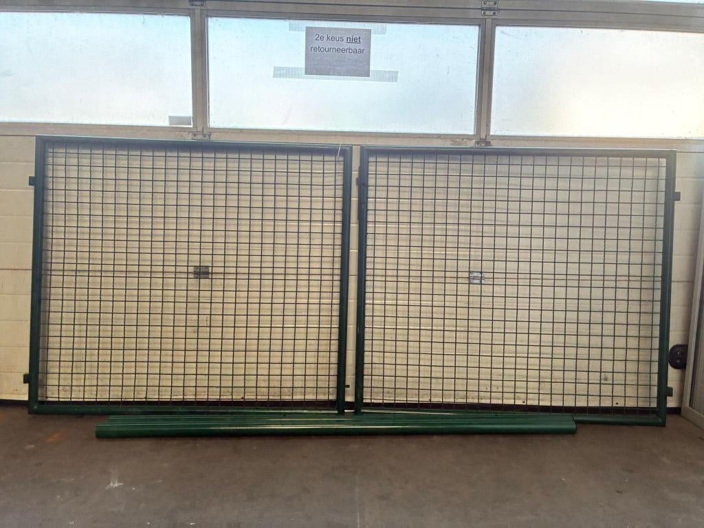 Dubbele Tuinpoort - 125 x 300 cm -Groen RAL6005 -Tweede Keus, Gebruikt, Verzenden, Hekwerk Centrale Twente, Industriestraat 8a, 7582CR Losser